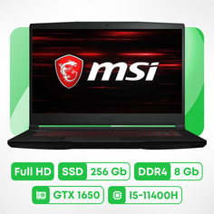 Игровой ноутбук MSI GF63 Thin 11SC, 15.6&apos;&apos;, 8 Гб/256 Гб, i5-11400H, GTX 1650, черный, английская клавиатура