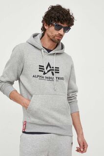 Базовая толстовка с капюшоном Alpha Industries, серый