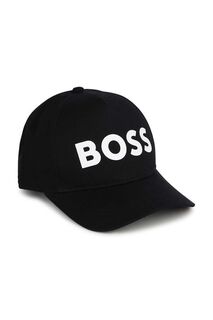 Детская хлопковая шапка с козырьком Boss, черный