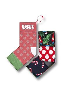 Рождественские носки, 3 шт. Happy Socks, мультиколор