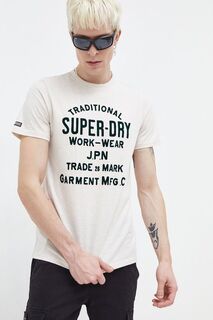 Футболки Superdry, бежевый