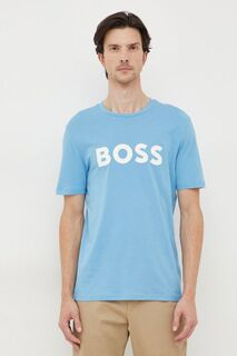 BOSS BOSS CASUAL хлопковая футболка Boss Orange, синий