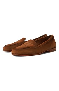 Замшевые лоферы Santoni