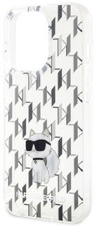 Karl Lagerfeld Чехол Monogram Choupette для iPhone 15 Pro, прозрачный