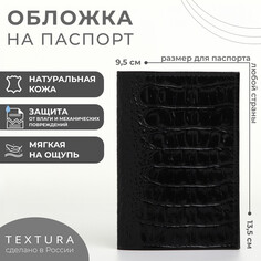 Обложка для паспорта textura, цвет черный