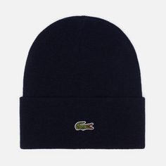 Шапка Lacoste Cuffed Wool, цвет синий