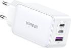 Сетевое зарядное устройство Ugreen CD244 (15334) Nexode 65W USB-A+2*USB-C GaN Tech Fast Charger EU. Цвет: белый