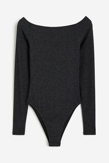 Боди H&amp;M Wide-cut Pull-on, черный H&M