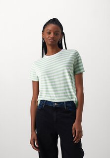 Футболка с принтом PCRIA TEE STRIPES Pieces, цвет quiet green/bright white