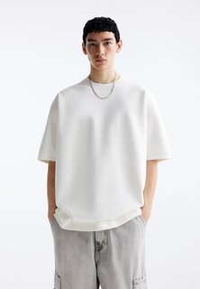 Базовая футболка SHORT SLEEVE PLUSH INTERLOCK PULL&amp;BEAR, цвет white