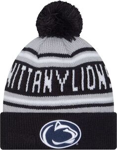 Мужская шапка-бини New Era Penn State Nittany Lions с синим помпоном и надписью