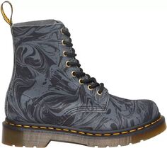 Dr. Martens Женские мраморные замшевые сапоги Pascal, черный