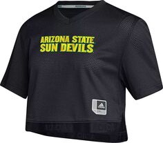 Черная укороченная футбольная майка Adidas Arizona State Sun Devils