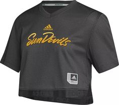 Черная укороченная футбольная майка Adidas Arizona State Sun Devils