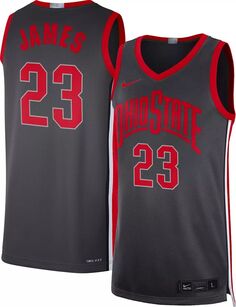 Мужская баскетбольная майка Nike Ohio State Buckeyes LeBron James № 23 Grey Limited