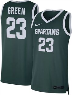 Мужская баскетбольная майка Nike Michigan State Spartans Draymond Green #23 Green Limited