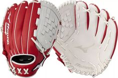 Перчатки Fastpitch Mizuno 12 дюймов Nebraska Pro Select Series 2024 г., красный