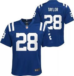 Nike Youth Indianapolis Colts Jonathan Taylor # 28 Синяя игровая майка