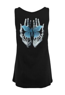 Футболка F4NT4STIC Damen Tanktop Skelett Hände Schmetterling, черный