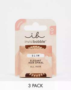 invisibobble – Набор из 3 узких резинок-спиралей для волос – Bronze Me Pretty