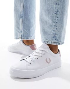 Белые фактурные кожаные кроссовки Fred Perry Lottie