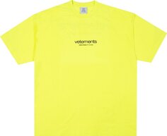 Футболка Vetements Urban Logo &apos;Neon Yellow&apos;, желтый