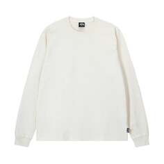 Лонгслив Stussy Pigment Dyed Long-Sleeve Crew &apos;Natural&apos;, белый