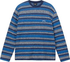 Лонгслив Stussy Baja Stripe Long-Sleeve Crew &apos;Blue&apos;, синий