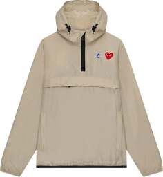 Куртка Comme des Garçons PLAY x K-Way Half-Zip Packable Jacket &apos;Beige&apos;, загар