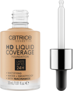 Тональная основа Liquid HD Coverage Water 035 Natural Beige 30 мл Catrice