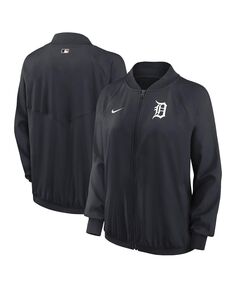 Женская темно-синяя куртка с молнией во всю длину Detroit Tigers Authentic Collection Team Raglan Performance Nike, темно-синий