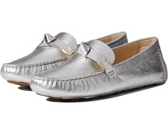 Лоферы Cole Haan Evelyn Bow Driver, цвет Silver Leather/Medium Gum Outsole