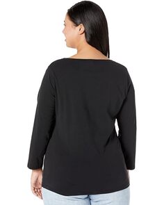 Футболка Majestic Filatures Cotton Silk Touch Semi Relaxed 3/4 Sleeve Boatneck Tee, цвет Noir