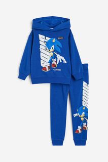 Спортивный костюм H&amp;M Kids Printed Sonic the Hedgehog, 2 предмета, ярко-синий H&M