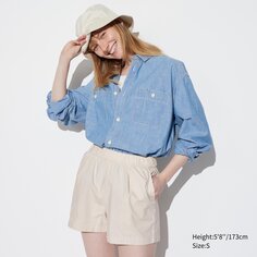 Шорты Uniqlo Easy хлопковые, естественный