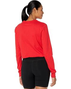 Футболка Champion Boyfriend Long Sleeve Cropped T-Shirt, цвет Scarlet