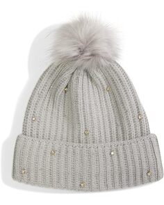 Шапка Badgley Mischka Jacquard Beanie, цвет Heather Grey