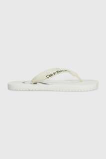 Шлепанцы BEACH SANDAL MONOLOGO из ТПУ Calvin Klein Jeans, белый