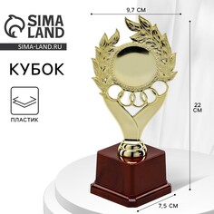 Кубок наградная фигура, золото, подставка пластик 22 х 9,7 х 7,5 см Командор