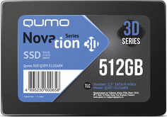 Накопитель SSD 2.5 Qumo Q3DT-512GAEN Novation 512GB SATA 6Gb/s 3D TLC 560/520MB/s IOPS 83K/69K MTBF 1.5 TBW 300