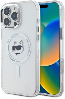 Бренд Чехол Karl Lagerfeld NFT Choupette MagSafe для iPhone 16 Pro, прозрачный