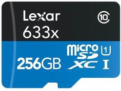 LEXAR 256GB High-Performance 633x microSDXC UHS-I, up to 100MB/s read 45MB/s write C10 A1 V30 U3, Global