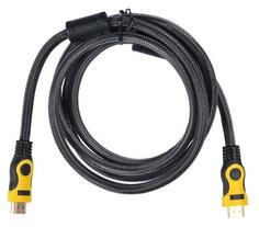 Кабель HDMI 1.8м BURO HDMI 19M-19M BRAID круглый черный