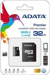 Карта памяти Micro SDHC 32Gb Class 10 A-Data UHS-I AUSDH32GUICL10-RA1 + адаптер SD