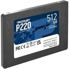 Твердотельный накопитель SSD 2.5 512 Gb Patriot P220 Read 550Mb/s Write 500Mb/s 3D NAND P220S512G25 Патриот