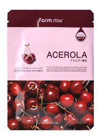 Тканевая маска для лица с экстрактом ацеролы FarmStay Visible Difference Mask Sheet Acerola