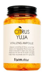 Освежающая ампульная сыворотка для лица с экстрактом юдзу FarmStay Citrus Yuja Vitalizing Ampoule