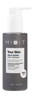 Глиняный мусс для умывания с бамбуковым углем и ментолом Mixit Your Skin Black Bubble Clay Cleanser