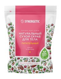 Питательный сухой скраб для тела с ароматом какао и малины Synergetic Natural Body Scrub Натуральный сухой скраб для тела Питательный