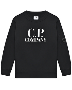 Свитшот с белым лого, черный C.P. Company